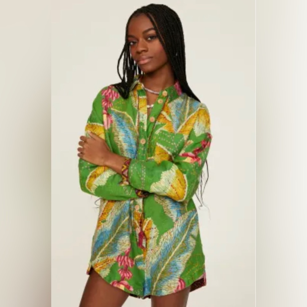Small NWT Farm Rio Banana Leaves Romper